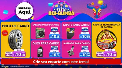 Modelo de TV para TV Horizontal com o tema Festa Boi-Bumbá para Auto peças