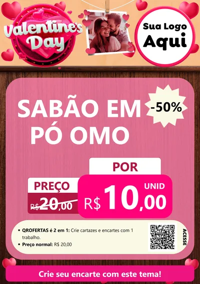 Modelo de Cartaz para Cartaz A4 Vertical com o tema Valentine's Day para Produtos de Limpeza