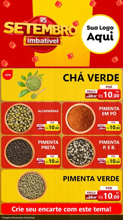 Modelo de TV para TV Vertical com o tema Setembro Imbatível para Produtos Naturais
