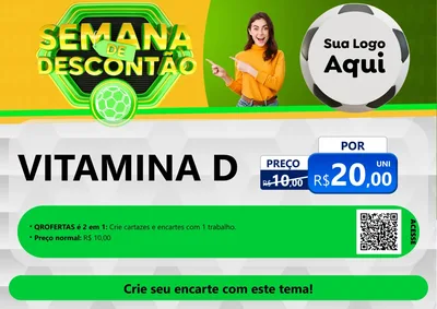 Modelo de Cartaz para Cartaz A4 Horizontal com o tema Semana de Descontão - Copa para Farmácia