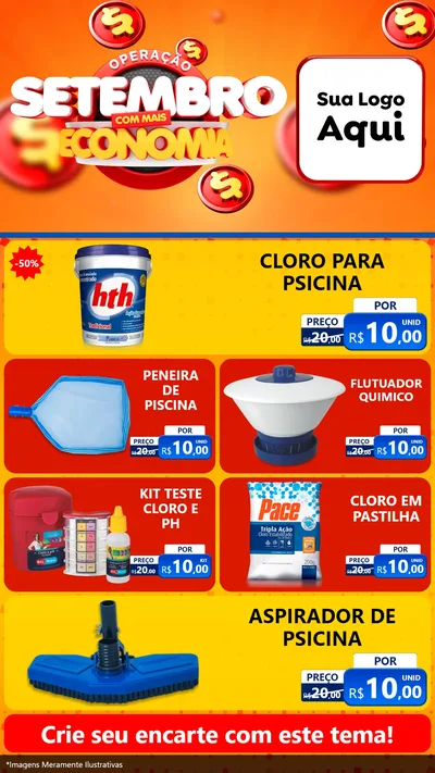 Modelo de TV para TV Vertical com o tema Operação Setembro Com Muita Economia para Produtos para Piscina