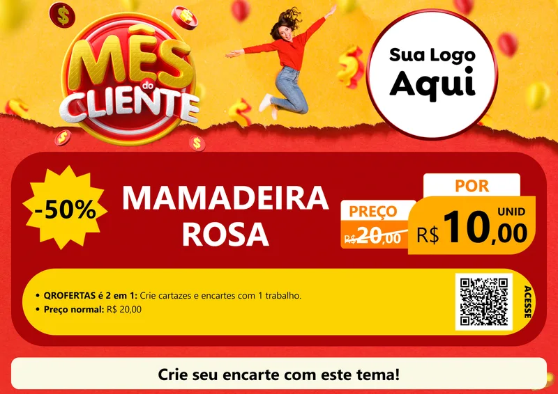 Modelo de Cartaz para Cartaz A4 Horizontal com o tema Mês do Cliente para Bebês