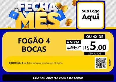 Modelo de Cartaz para Cartaz A4 Horizontal com o tema Fecha Mês para Móveis e Eletro