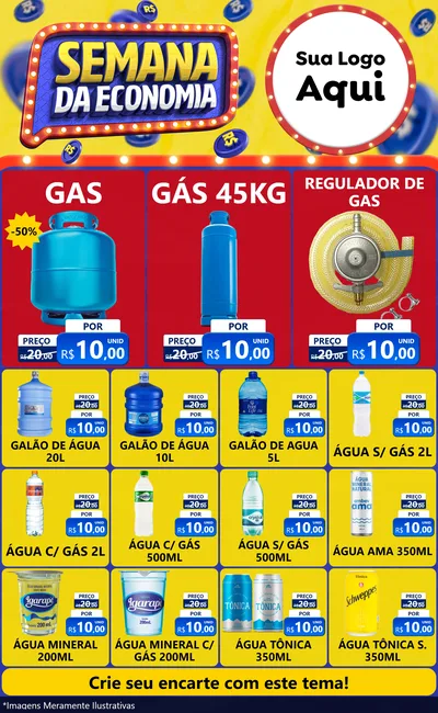 Modelo de Encarte para Encarte Grande com o tema Semana da Economia para Água e gás