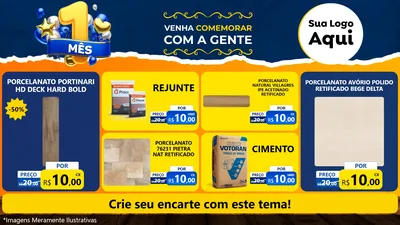Modelo de TV para TV Horizontal com o tema Um Mês de Aniversário para Pisos e revestimentos