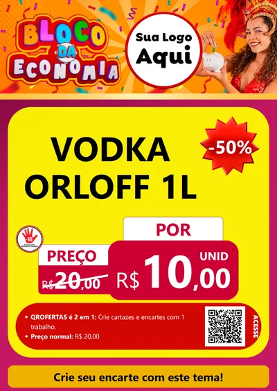 Modelo de Cartaz para Cartaz A4 Vertical com o tema Bloco da Economia para Distribuidora de bebidas