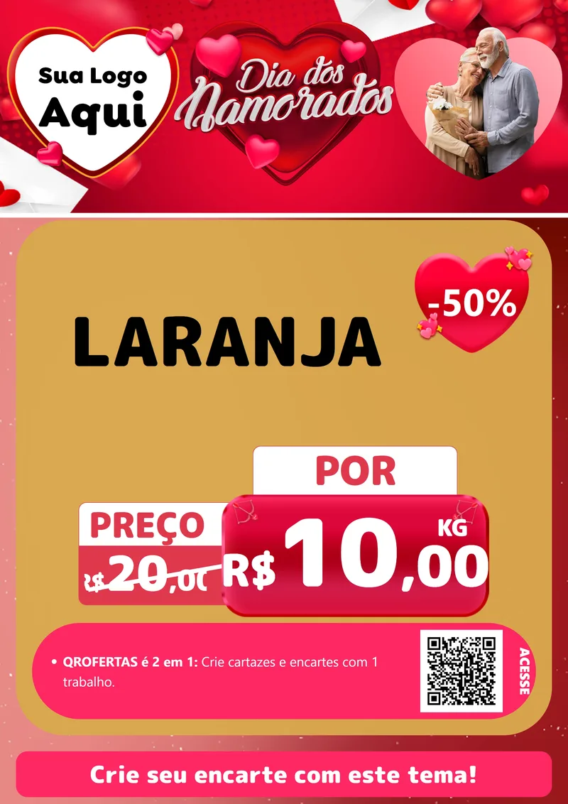 Modelo de Cartaz para Cartaz A4 Vertical com o tema Dia Dos Namorados para Hortifrúti