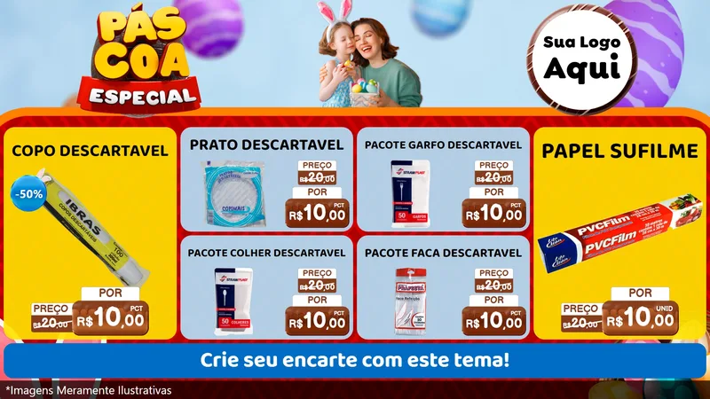 Modelo de TV para TV Horizontal com o tema Páscoa Especial para Embalagens