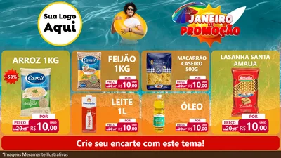 Modelo de TV para TV Horizontal com o tema Janeiro de Promoção para Supermercado