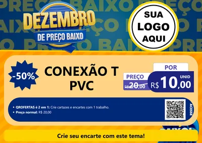 Modelo de Cartaz para Cartaz A4 Horizontal com o tema Dezembro de Preço Baixo para Tubos e conexões