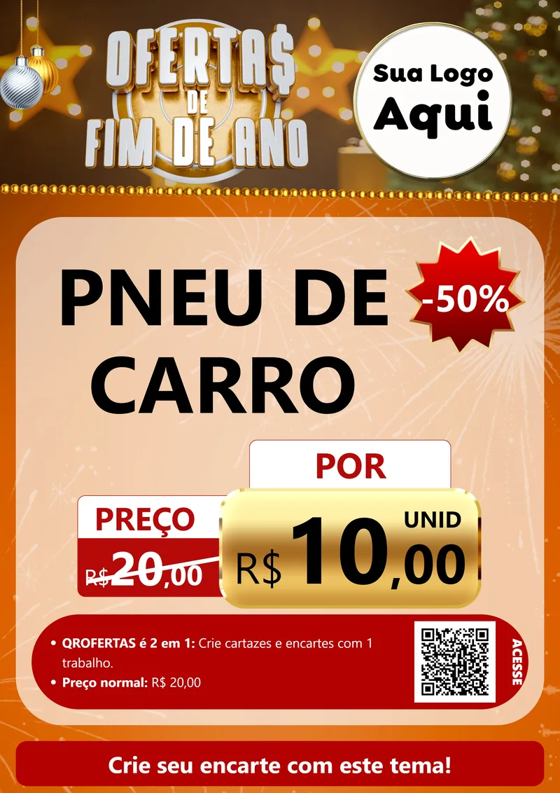 Modelo de Cartaz para Cartaz A4 Vertical com o tema Ofertas de Fim de Ano para Auto peças