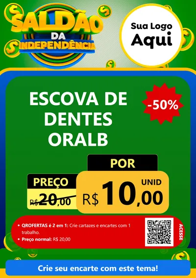 Modelo de Cartaz para Cartaz A4 Vertical com o tema Saldão da Indepêndencia para Higiene Pessoal