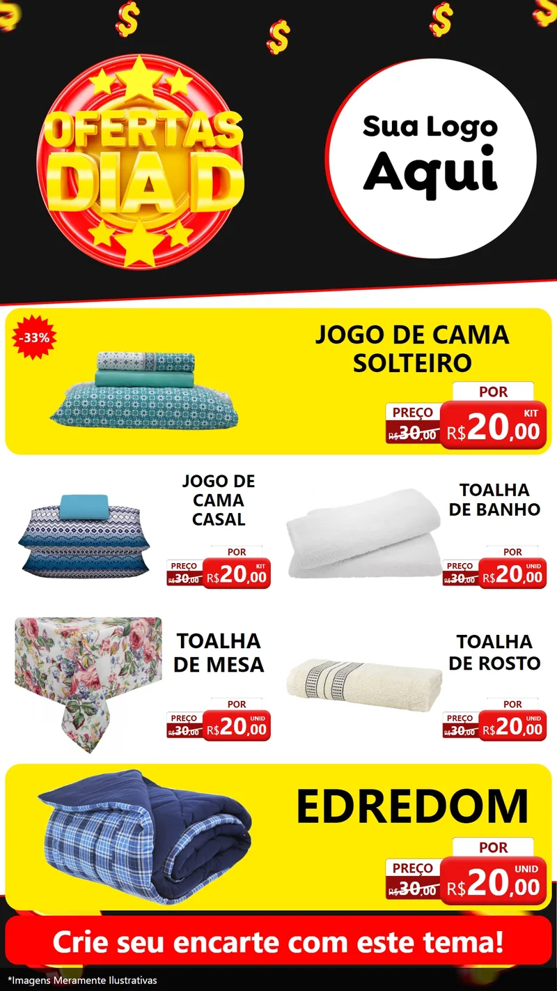 Modelo de TV para TV Vertical com o tema Dia D para Cama, Mesa e Banho