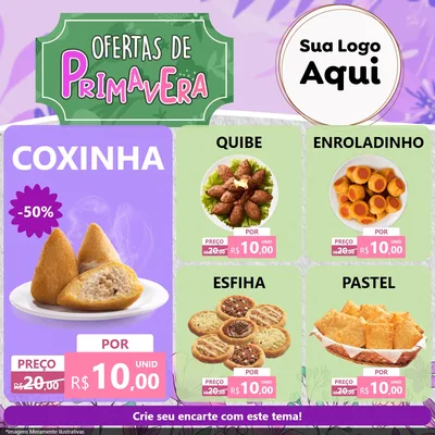Modelo de Rede Social para Feed Facebook com o tema Ofertas de Primavera para Salgadaria