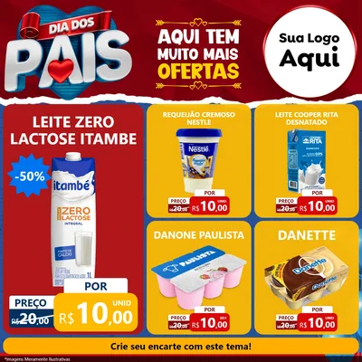 Modelo de Rede Social para Feed Facebook com o tema Dia dos Pais para Frios e Laticínios