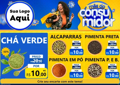 Modelo de Encarte para Encarte A4 Horizontal com o tema Mês do Consumidor para Produtos Naturais