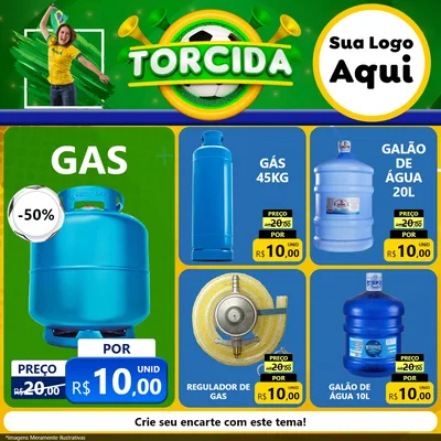 Modelo de Rede Social para Feed Facebook com o tema Torcida para Água e gás