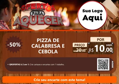Modelo de Cartaz para Cartaz A4 Horizontal com o tema Ofertas Para Aquecer para Pizzaria