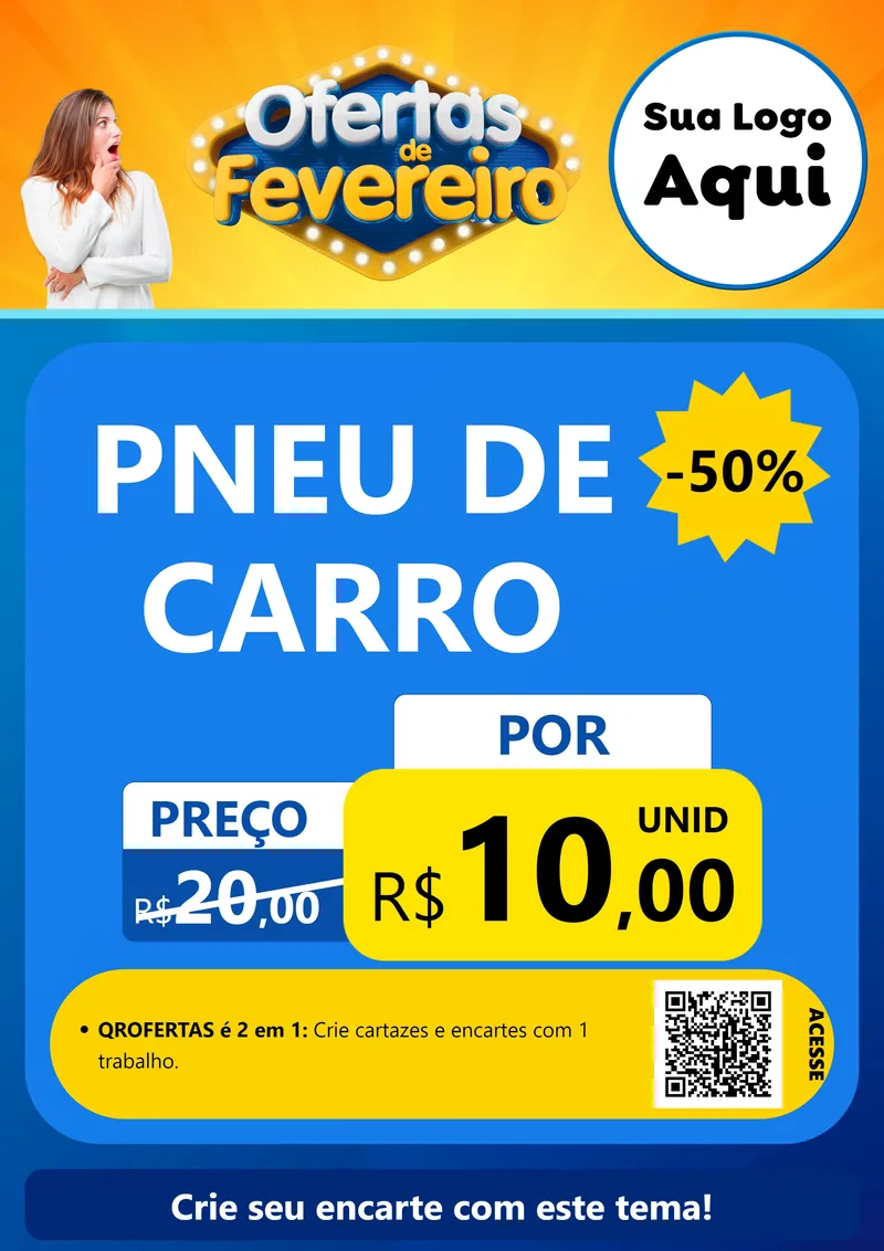 Modelo de Cartaz para Cartaz A4 Vertical com o tema Ofertas de Fevereiro para Auto peças