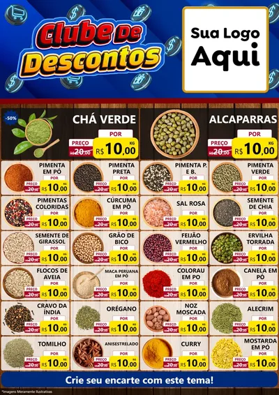 Modelo de Encarte para Encarte A4 Vertical com o tema Clube de Descontos para Produtos Naturais