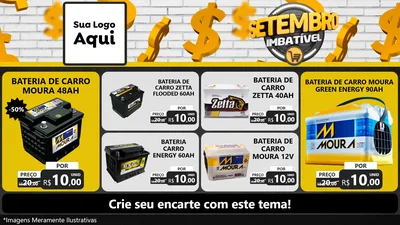 Modelo de TV para TV Horizontal com o tema Setembro Imbatível para Baterias Elétricas