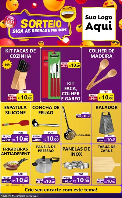 Modelo de Encarte para Encarte Grande com o tema Sorteio para Utilidades Domésticas