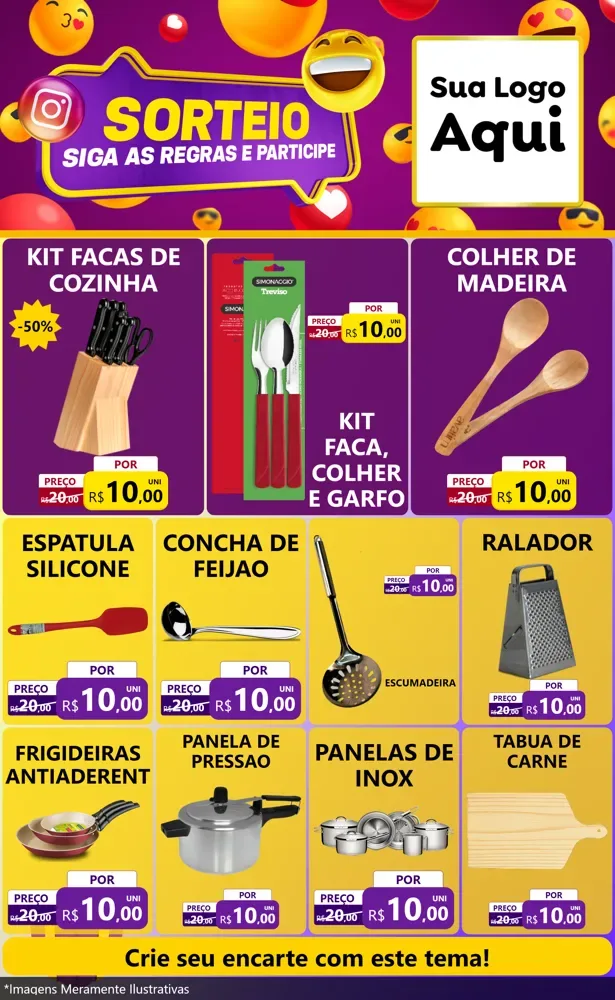 Modelo de Encarte para Encarte Grande com o tema Sorteio para Utilidades Domésticas