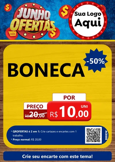 Modelo de Cartaz para Cartaz A4 Vertical com o tema Junho de Ofertas para Brinquedos