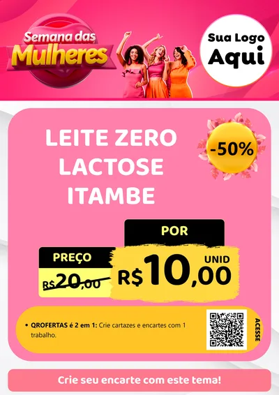 Modelo de Cartaz para Cartaz A4 Vertical com o tema Semana das Mulheres para Frios e Laticínios