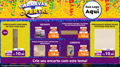 Modelo de TV para TV Horizontal com o tema Carnaval de Ofertas para Pisos e revestimentos