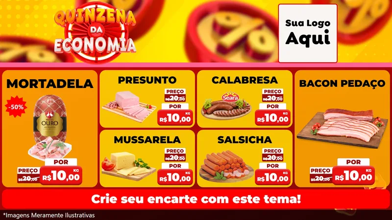 Modelo de TV para TV Horizontal com o tema Quinzena Da Economia para Frios e Laticínios
