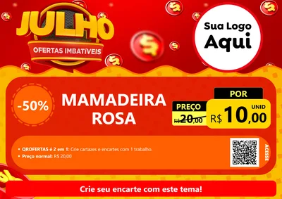 Modelo de Cartaz para Cartaz A4 Horizontal com o tema Julho Ofertas Imbatíveis para Bebês
