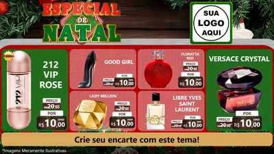 Modelo de TV para TV Horizontal com o tema Especial de Natal para Perfumes
