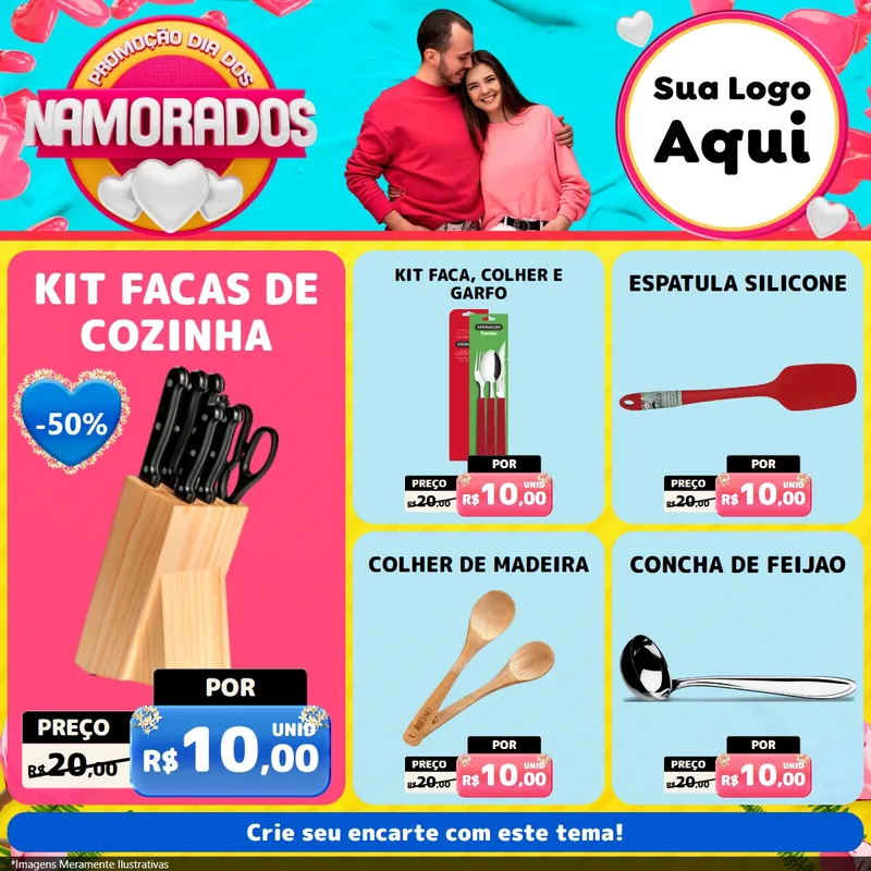 Modelo de Rede Social para Feed Facebook com o tema Promoção Dia dos Namorados para Utilidades Domésticas