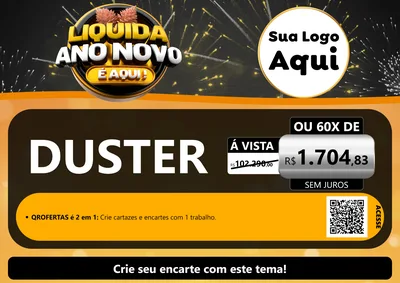 Modelo de Cartaz para Cartaz A4 Horizontal com o tema Liquida Ano Novo É Aqui! para Concessionaria de Carros