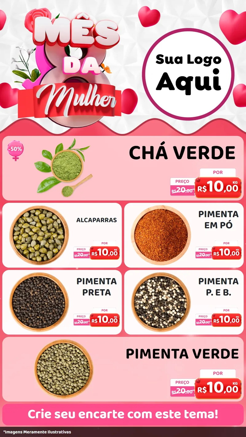 Modelo de TV para TV Vertical com o tema Mês da Mulher para Produtos Naturais