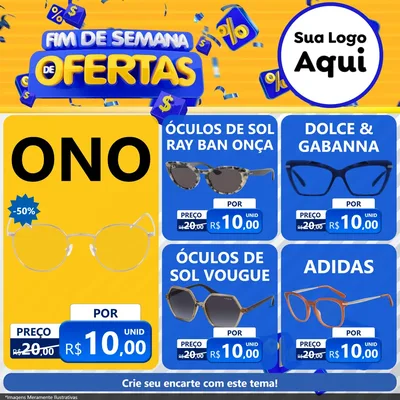 Modelo de Rede Social para Feed Facebook com o tema Fim de Semana de Ofertas para Óticas