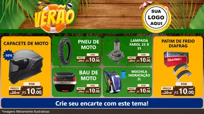 Modelo de TV para TV Horizontal com o tema Verão para Moto peças