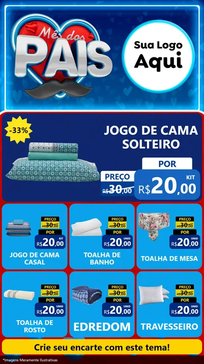Modelo de Rede Social para Stories com o tema Mês Dos Pais para Cama, Mesa e Banho