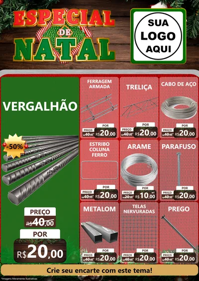 Modelo de Encarte para Encarte A4 Vertical com o tema Especial de Natal para Ferragens