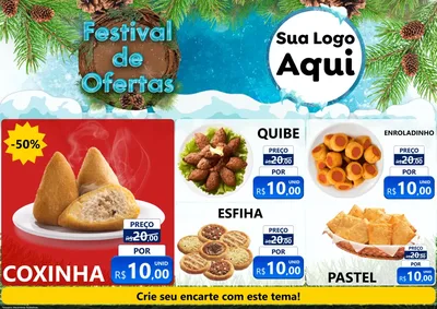 Modelo de Encarte para Encarte A4 Horizontal com o tema Festival de Ofertas - Inverno para Salgadaria