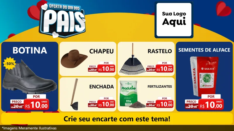 Modelo de TV para TV Horizontal com o tema Oferta Do Dia Dos Pais para Agropecuária
