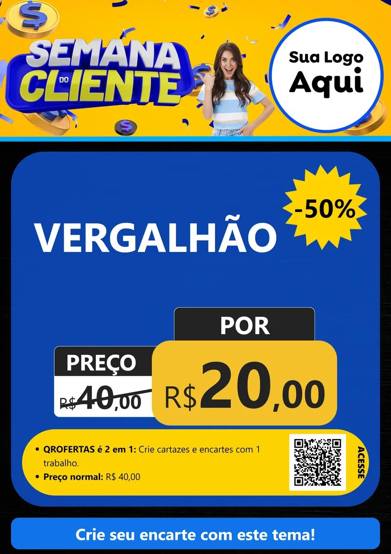 Modelo de Cartaz para Cartaz A4 Vertical com o tema Semana do Cliente para Ferragens