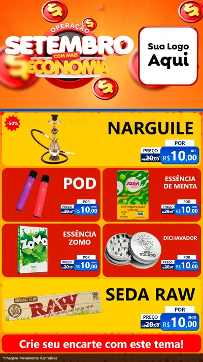 Modelo de TV para TV Vertical com o tema Operação Setembro Com Muita Economia para Tabacaria