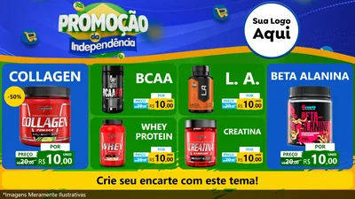 Modelo de TV para TV Horizontal com o tema Promoção da Independência para Suplementos alimentares
