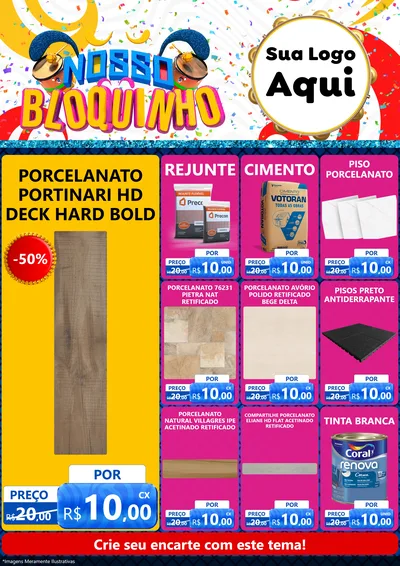 Modelo de Encarte para Encarte A4 Vertical com o tema Nosso Bloquinho para Pisos e revestimentos