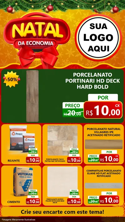 Modelo de Rede Social para Stories com o tema Natal da Economia para Pisos e revestimentos