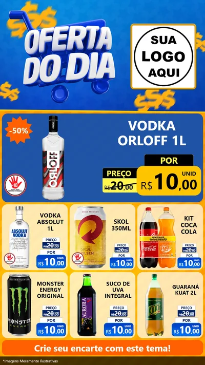Modelo de Rede Social para Stories com o tema Oferta do Dia para Distribuidora de bebidas