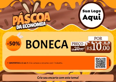 Modelo de Cartaz para Cartaz A4 Horizontal com o tema Páscoa da Economia para Brinquedos