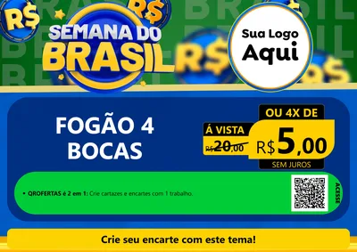 Modelo de Cartaz para Cartaz A4 Horizontal com o tema Semana Do Brasil para Móveis e Eletro